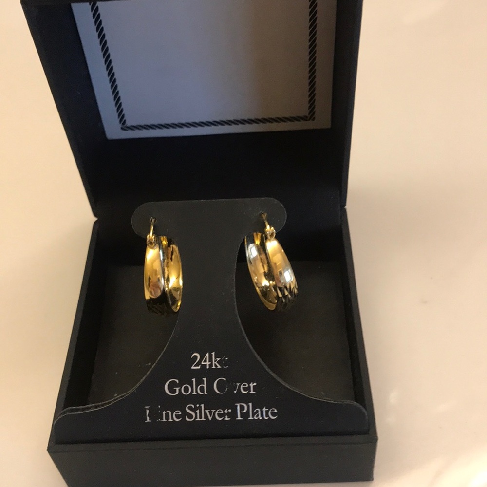 24 gold over silver plate earrings